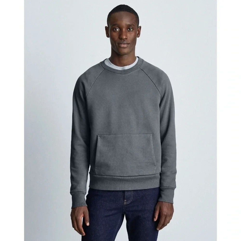 Everlane The Track Crewneck Sweatshirt In Grey Mens Size Large Organic Cotton